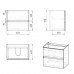 OLIVA 15-45-61 комплект мебели 65см белый: тумба подвесная, 2 ящика + умывальник