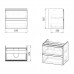 LEON 15-11-65 комплект мебели 65см белый: тумба подвесная, 2 ящика + умывальник 