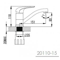 KRINICE смеситель для кухни, хром, IMPRESE 20110-15