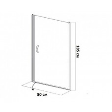 Дверь в нишуEger 599-150-80 распашная 80*185 хром прозрачная