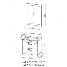 Комплект мебели для ванной комнаты Kolpa-San Sara 62 Tex Dark