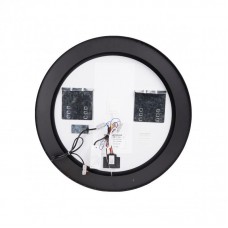 Дзеркало Robin настінне кругле, LED touch switch, з антизапотіванням, R600 мм Black Qtap